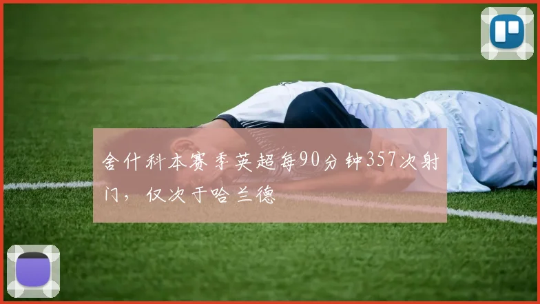 舍什科本赛季英超每90分钟357次射门，仅次于哈兰德